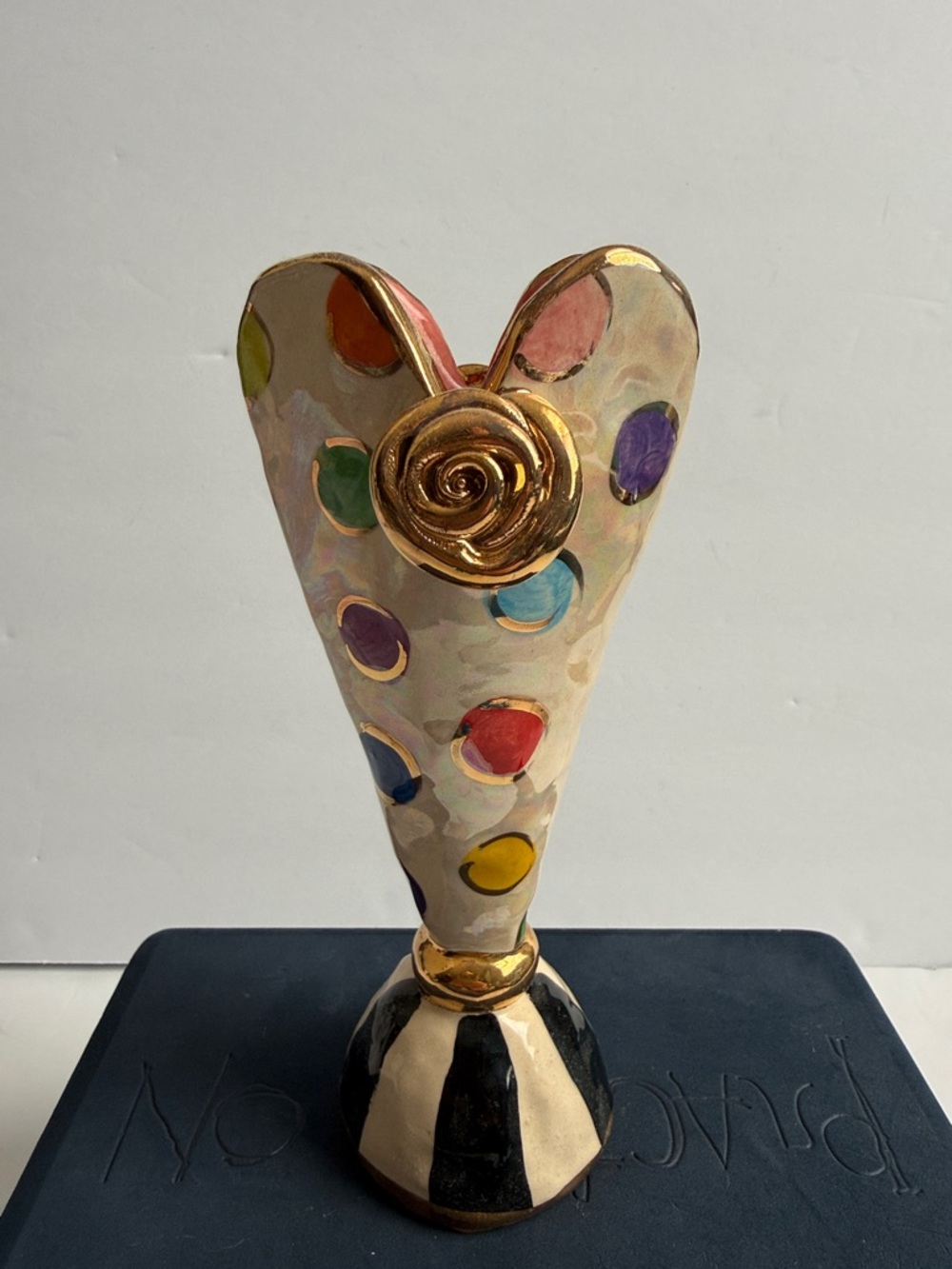 Mary Rose Young Hand Painted Heart Vase